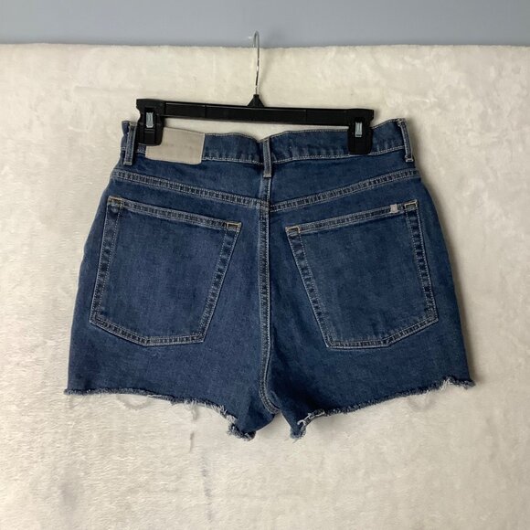 Everlane Women's The Way-High Denim Shorts Size 27 Medium Wash 5 Pocket Frayed - Picture 2 of 9